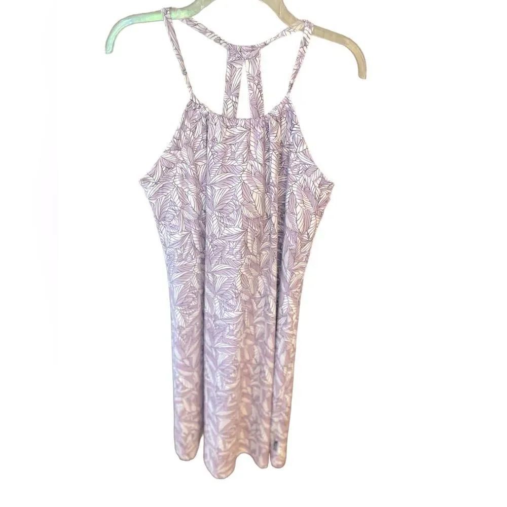 Eddie Bauer Sz L Purple Tropical Print Summer Casual Outdoor Strappy Sundress